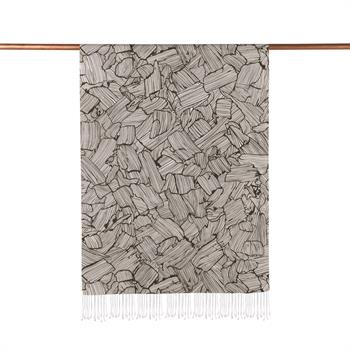 İpekevi Desenli İpek Şal - Ağaç Kabuğu Desenli - Yeşil