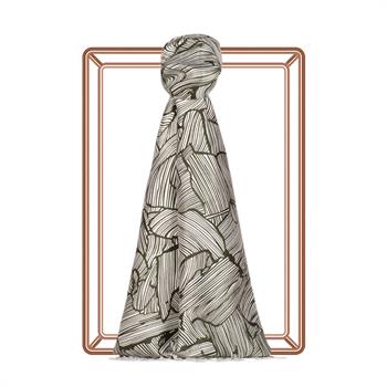 İpekevi Desenli İpek Şal - Ağaç Kabuğu Desenli - Yeşil