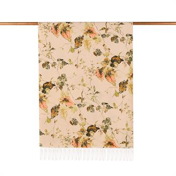 İpekevi Desenli İpek Şal - Aşeka Desenli - Vizon