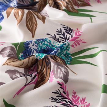 İpekevi Desenli İpek Şal - Ay Işığı Desenli - Beyaz