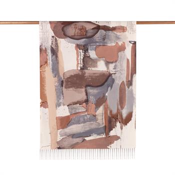 İpekevi Desenli İpek Şal - Fırça Darbesi Desen - Vizon