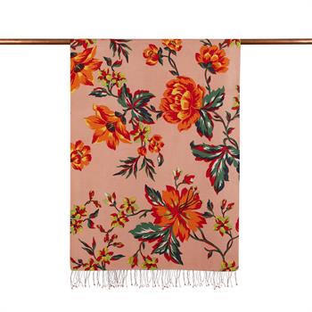 İpekevi Desenli İpek Şal - Gecenin Kraliçesi Desenli - Bakır