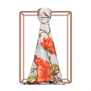 İpekevi Desenli İpek Şal - Gecenin Kraliçesi - Bebe Mavisi