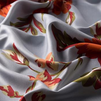 İpekevi Desenli İpek Şal - Gecenin Kraliçesi - Bebe Mavisi