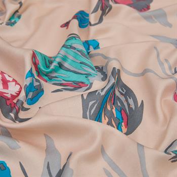 İpekevi Desenli İpek Şal - Göksu Sefası Desenli - Uçuk Pembe