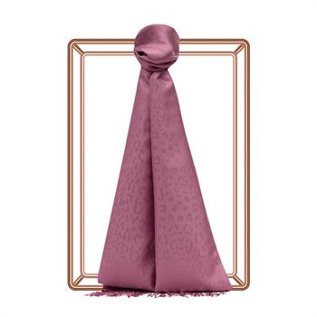 İpekevi Desenli İpek Şal - Leopar Jakar Desenli - Gül Kurusu