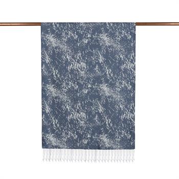 İpekevi Desenli İpek Şal - Mermer Desenli - Füme