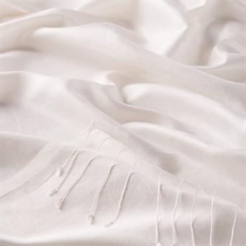 İpekevi Desenli İpek Şal - Mono Panjur Desenli - İnci Beyazı