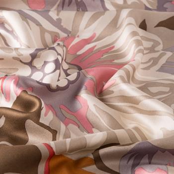 İpekevi Desenli İpek Şal - Nihavent Desenli - Bej