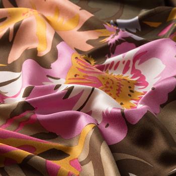 İpekevi Desenli İpek Şal - Nihavent Desenli - Haki