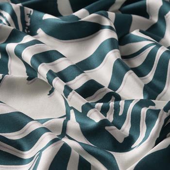 İpekevi Desenli İpek Şal - Palmiye Desenli - Tropik Yeşil