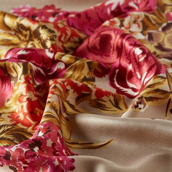 İpekevi Desenli İpek Şal Saray Bahçesi - Vizon