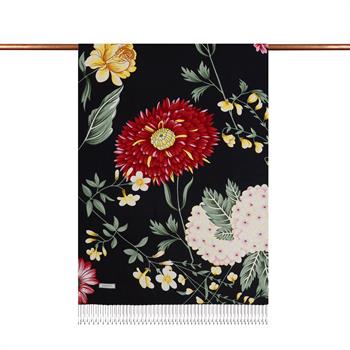 İpekevi Desenli İpek Şal - Siyona Desenli - Siyah