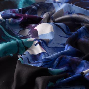 İpekevi Desenli İpek Şal - Uyanış Desen - Siyah