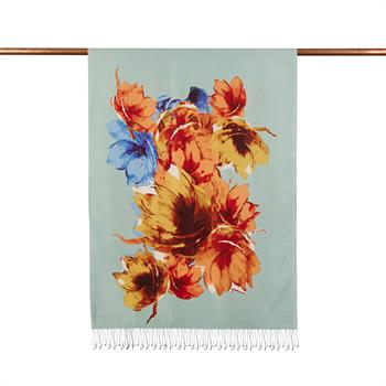 İpekevi Desenli İpek Şal - Uyanış Desenli - Su Yeşili