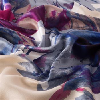 İpekevi Desenli İpek Şal - Uyanış Desenli - Bej