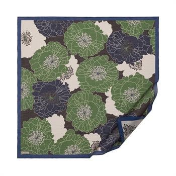İpekevi Desenli Tensoft Eşarp - Ortanca Sepeti Desenli - Lacivert Yeşil