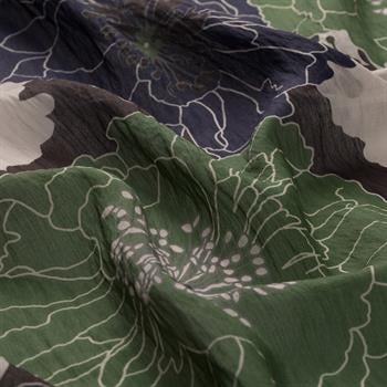 İpekevi Desenli Tensoft Eşarp - Ortanca Sepeti Desenli - Lacivert Yeşil