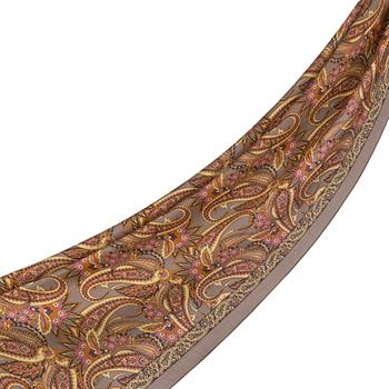 İpekevi Desenli Tensoft Şal - Armoni Desenli - Koyu Taş