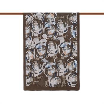 İpekevi Desenli Tensoft Şal - Duygusal Çiçekli Desenli - Kahverengi