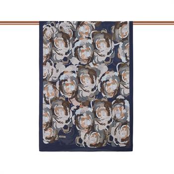 İpekevi Desenli Tensoft Şal - Duygusal Çiçekli Desenli - Lacivert