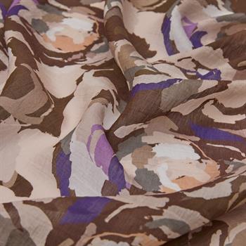 İpekevi Desenli Tensoft Şal - Duygusal Çiçekli Desenli - Acı Kahve