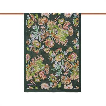 İpekevi Desenli Tensoft Şal - Kasımpatı Desenli - Haki Yeşili