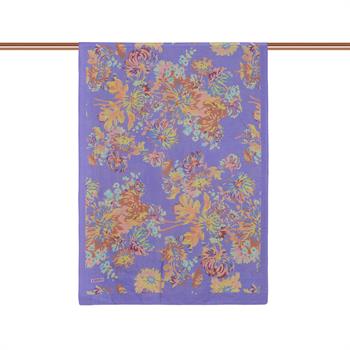 İpekevi Desenli Tensoft Şal - Kasımpatı Desenli - Mor