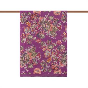 İpekevi Desenli Tensoft Şal - Kasımpatı Desenli - Fuşya