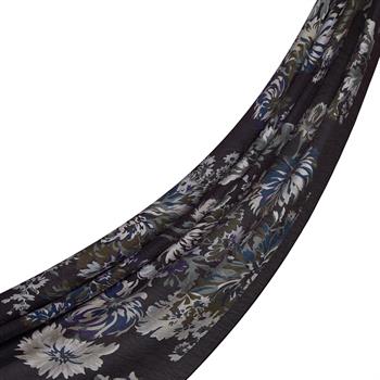 İpekevi Desenli Tensoft Şal - Kasımpatı Desenli - Kahve Bej