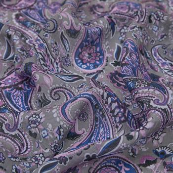 İpekevi Desenli Tensoft Şal - Mezopotamya Desenli - Gri Mavi