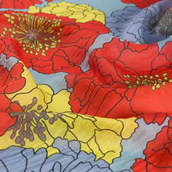 İpekevi Desenli Tensoft Şal - Ortanca Sepeti Desenli - Turuncu Bebe Mavisi