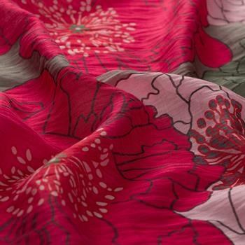 İpekevi Desenli Tensoft Şal - Ortanca Sepeti Desenli - Vişne Gri