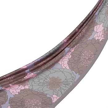 İpekevi Desenli Tensoft Şal - Ortanca Sepeti Desenli - Gri Pudra