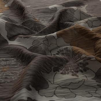 İpekevi Desenli Tensoft Şal - Ortanca Sepeti Desenli - Füme Gri