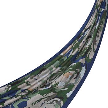 İpekevi Desenli Tensoft Şal - Duygusal Çiçekli Desenli - İndigo