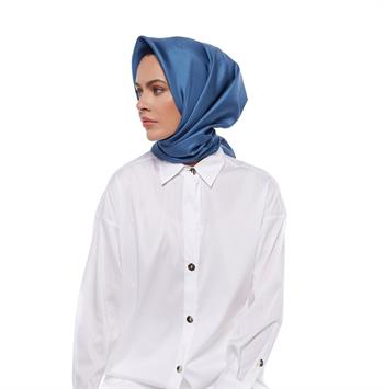 İpekevi Düz Twill İpek Eşarp - İndigo