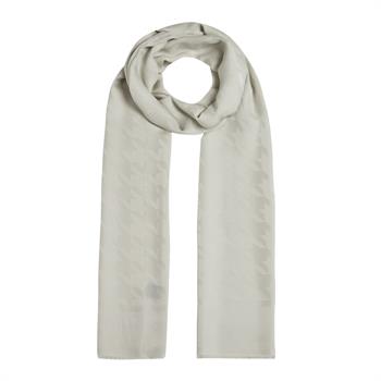 İpekevi Kazayağı Desenli Monogram Şal - Kum Beyazı