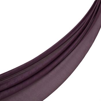 İpekevi Kazayağı Desenli Monogram Şal - İncir Moru