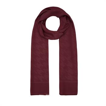 İpekevi Kazayağı Desenli Monogram Şal - Bordo