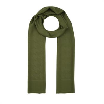 İpekevi Kazayağı Desenli Monogram Şal - Osmanlı Yeşili