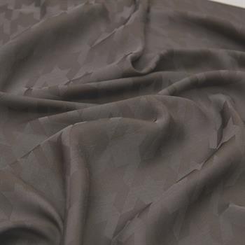 İpekevi Kazayağı Desenli Monogram Şal - Koyu Füme