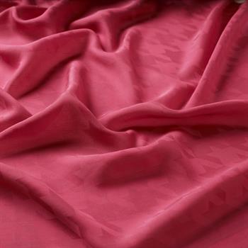 İpekevi Kazayağı Desenli Monogram Şal - Fuşya