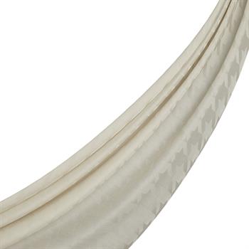 İpekevi Kazayağı Desenli Monogram Şal - Krem