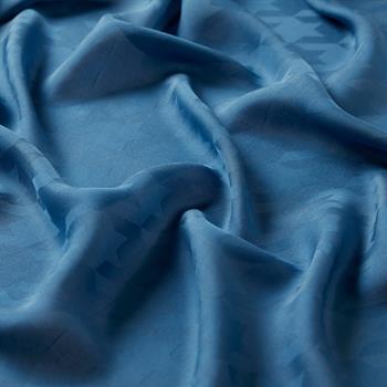 İpekevi Kazayağı Desenli Monogram Şal - İndigo