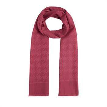 İpekevi Kazayağı Desenli Pamuk İpek Şal - Fuşya