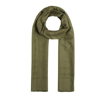 İpekevi Kazayağı Desenli Pamuk İpek Şal - Yeşil