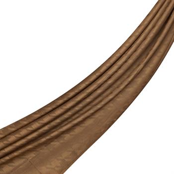 İpekevi Kazayağı Desenli Pamuk İpek Şal - Koyu Vizon