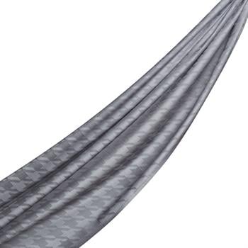 İpekevi Kazayağı Desenli Pamuk İpek Şal - Füme