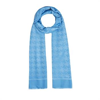 İpekevi Kazayağı Desenli Pamuk İpek Şal - İndigo